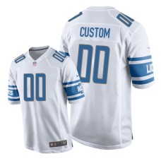 Men's Detroit Lions #00 White Custom Nike Game Jersey