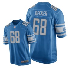 Men's Detroit Lions #68 Blue Taylor Decker Nike Game Jersey