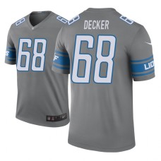 Men's Detroit Lions #68 Taylor Decker Steel Nike legend color rush Jersey