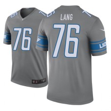 Men's Detroit Lions #76 T.J. Lang Gray Nike legend color rush Jersey