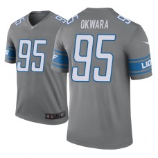 Men's Detroit Lions #95 Romeo Okwara Gray Nike legend color rush Jersey