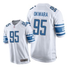 Men's Detroit Lions #95 White Romeo Okwara Nike Game Jersey