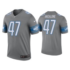 Men's Detroit Lions #34 Color Rush Legend Alex Anzalone Steel Jersey