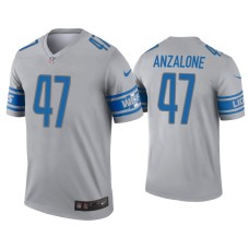 Men's Detroit Lions #34 Alex Anzalone Gray Inverted Legend Jersey