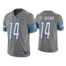 Men's Detroit Lions #14 Color Rush Limited Amon-Ra St. Brown Steel Jersey