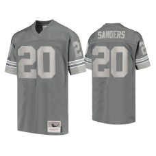 Men's Detroit Lions #20 Barry Sanders Charcoal 1996 Metal Replica Jersey