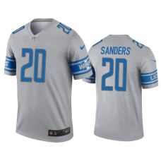 Men's Detroit Lions #20 Barry Sanders Gray Inverted Legend Jersey