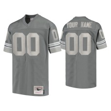 Men's Detroit Lions #00 Custom Charcoal 1996 Metal Replica Jersey