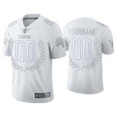 Men's Detroit Lions #00 Custom White Vapor Limited Platinum Jersey