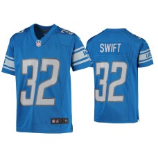 Youth Detroit Lions #32 D'Andre Swift Blue Game Jersey