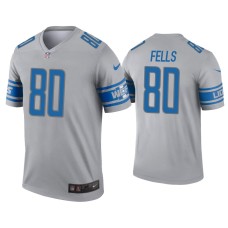 Men's Detroit Lions #80 Darren Fells Gray Inverted Legend Jersey