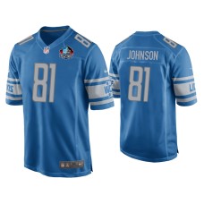 Men's Detroit Lions #81 Calvin Johnson Blue NFL Hall of Fame Class of 2021 Game Jersey