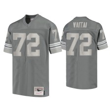 Men's Detroit Lions #72 Halapoulivaati Vaitai Charcoal 1996 Metal Replica Jersey