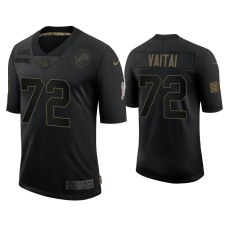 Men's Detroit Lions #72 Halapoulivaati Vaitai Black 2020 Salute to Service Limited Jersey