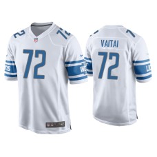 Men's Detroit Lions #72 Halapoulivaati Vaitai White Game Jersey