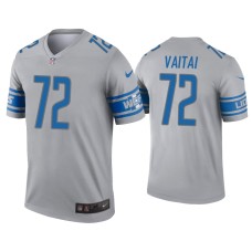 Men's Detroit Lions #72 Halapoulivaati Vaitai Gray Inverted Legend Jersey