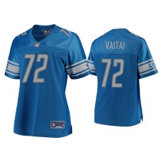 Women's Detroit Lions #72 Halapoulivaati Vaitai Blue Pro Line Jersey