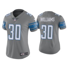 Women's Detroit Lions #30 Color Rush Limited Jamaal Williams Steel Jersey