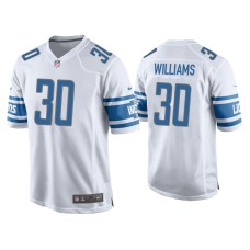 Men's Detroit Lions #30 Jamaal Williams White Game Jersey