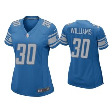 Women's Detroit Lions #30 Jamaal Williams Blue Game Jersey