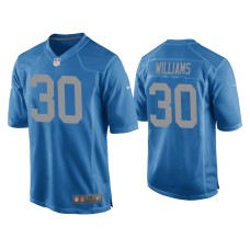 Men's Detroit Lions #30 Jamaal Williams Blue Throwback Game Jersey