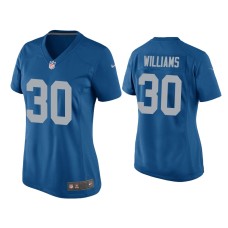 Women's Detroit Lions #30 Jamaal Williams Blue Throwback Game Jersey