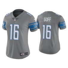 Women's Detroit Lions #16 Color Rush Limited Jared Goff Steel Jersey