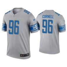 Men's Detroit Lions #96 Jashon Cornell Gray Inverted Legend Jersey