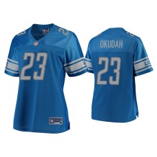 Women's Detroit Lions #23 Jeff Okudah Blue Pro Line Jersey