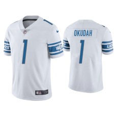 Men's Detroit Lions #1 Jeff Okudah Vapor Limited White Jersey