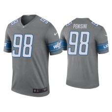 Men's Detroit Lions #98 Color Rush Legend John Penisini Steel Jersey