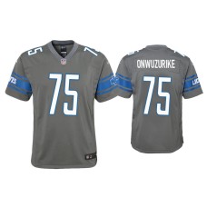 Youth Detroit Lions #75 Levi Onwuzurike Steel Color Rush Game Jersey