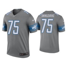 Men's Detroit Lions #75 Color Rush Legend Levi Onwuzurike Steel Jersey