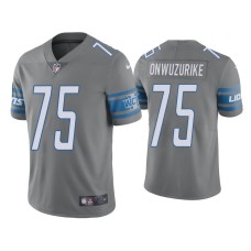 Men's Detroit Lions #75 Color Rush Limited Levi Onwuzurike Steel Jersey