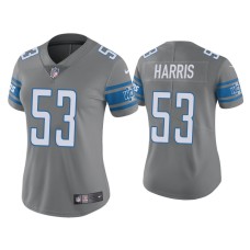 Women's Detroit Lions #53 Color Rush Limited Charles Harris Steel Jersey