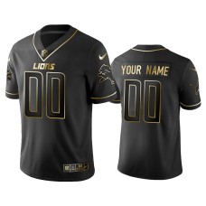 Men's Detroit Lions #00 2019 Golden Edition Vapor Untouchable Limited Custom Black Jersey