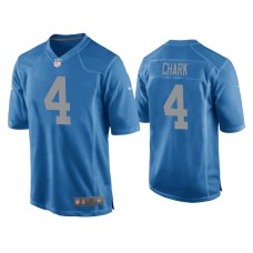 Men's Detroit Lions #4 D.J. Chark Blue Throwback Game Jersey