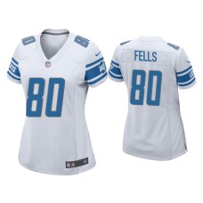 Women's Detroit Lions #80 Darren Fells White Game Jersey