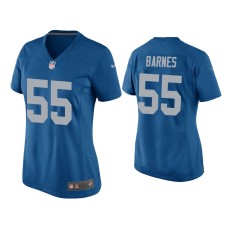 Women's Detroit Lions #55 Derrick Barnes Blue Throwback Game Jersey