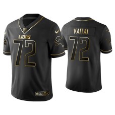 Men's Detroit Lions #72 Golden Edition Vapor Limited Lions Halapoulivaati Vaitai Black Jersey