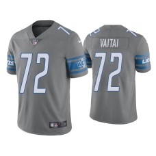 Men's Detroit Lions #72 Color Rush Limited Halapoulivaati Vaitai Steel Jersey