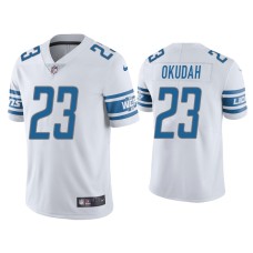 Men's Detroit Lions #23 Jeff Okudah Vapor Limited White Jersey