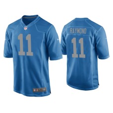 Men's Detroit Lions #11 Kalif Raymond Blue Throwback Game Jersey