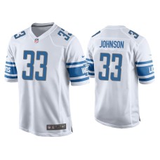 Men's Detroit Lions #33 Kerryon Johnson White Game Jersey