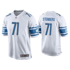 Men's Detroit Lions #71 Logan Stenberg White Game Jersey