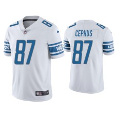 Men's Detroit Lions #87 Quintez Cephus Vapor Limited White Jersey