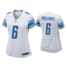 Women's Detroit Lions #6 Tyrell Williams White Game Jersey