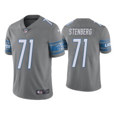 Men's Detroit Lions #71 Color Rush Limited Logan Stenberg Steel Jersey