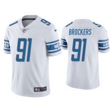 Men's Detroit Lions #91 Michael Brockers Vapor Limited White Jersey