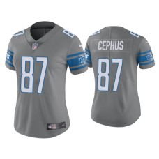 Women's Detroit Lions #87 Color Rush Limited Quintez Cephus Steel Jersey